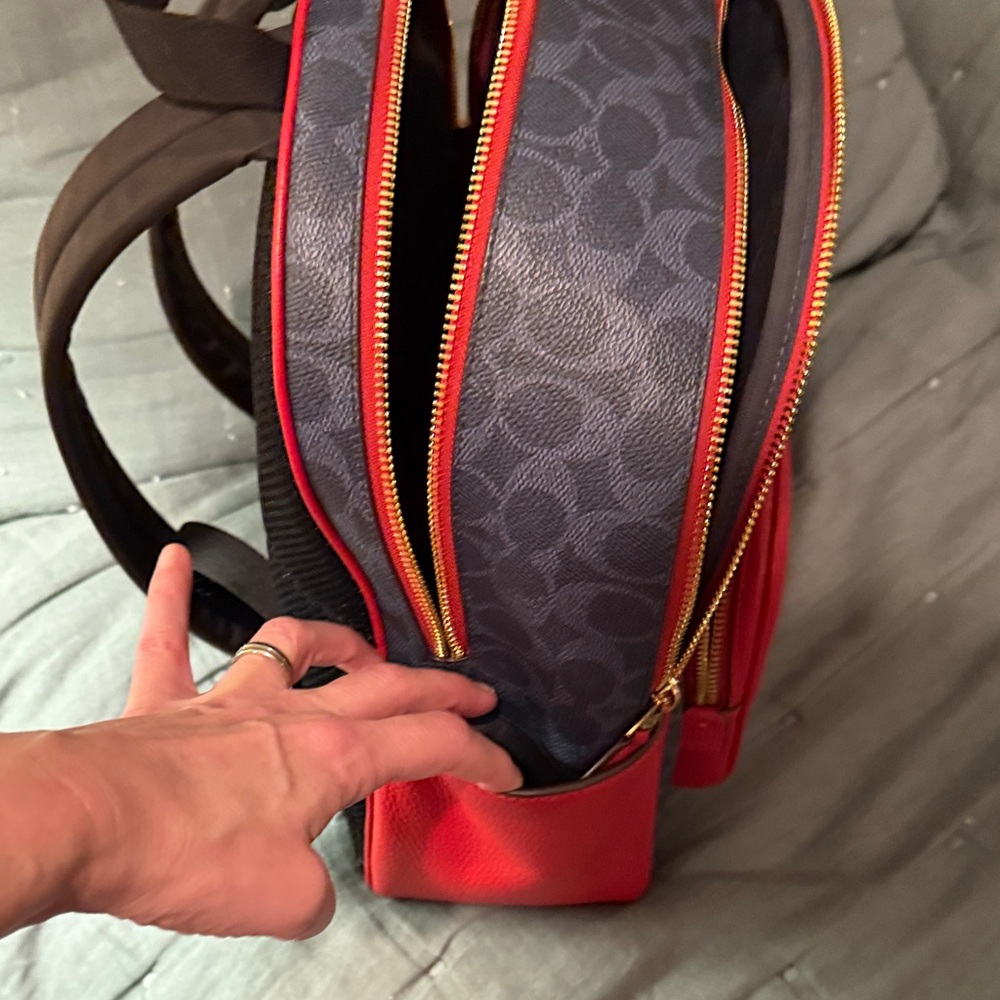 Coach Red and Blue Women's Backpack - Picture 12 of 14